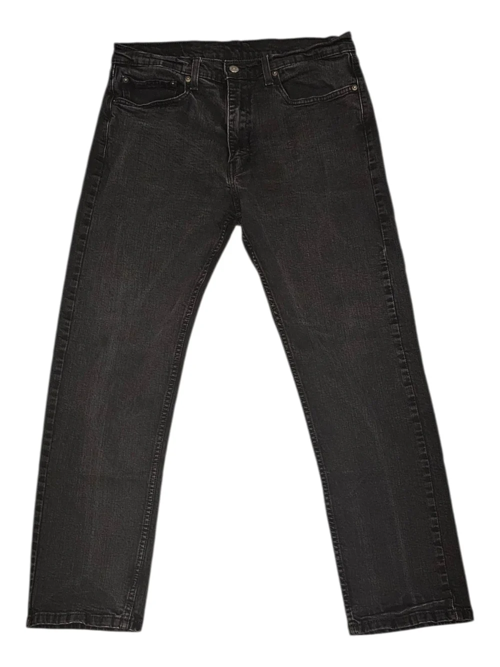 Levi's 505 Regular Fit Black Jeans Men's 36x30 Straight Leg Denim